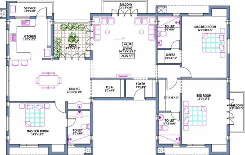 3 BHK Flat in Pushkar Villa Christos in Anna Nagar, Chennai - Image 817491