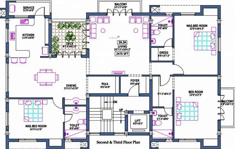 Floor Plan of Pushkar Villa Christos in Anna Nagar, Chennai - Image 172916