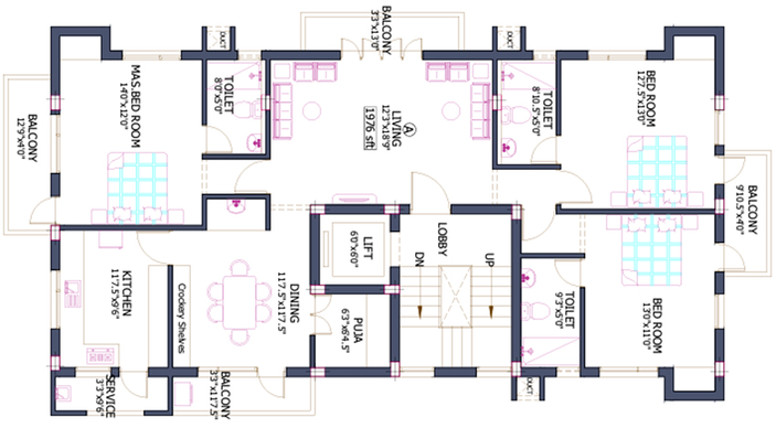 3 BHK Flat in Pushkar Belmont in Anna Nagar, Chennai - Image 817497