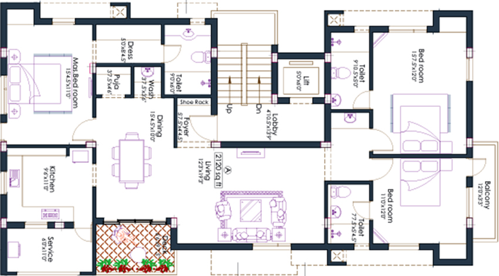 Floor Plan of Pushkar Fort Knox in Anna Nagar, Chennai - Image 172948
