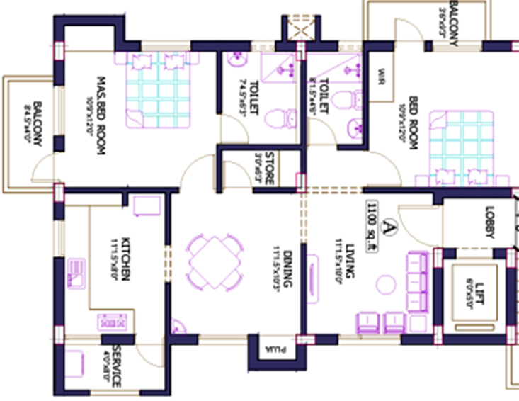 2 BHK Flat in Pushkar Neela Kalidas in Anna Nagar, Chennai - Image 817530
