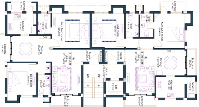 Floor Plan of Pushkar Prakriti in Anna Nagar, Chennai - Image 173053