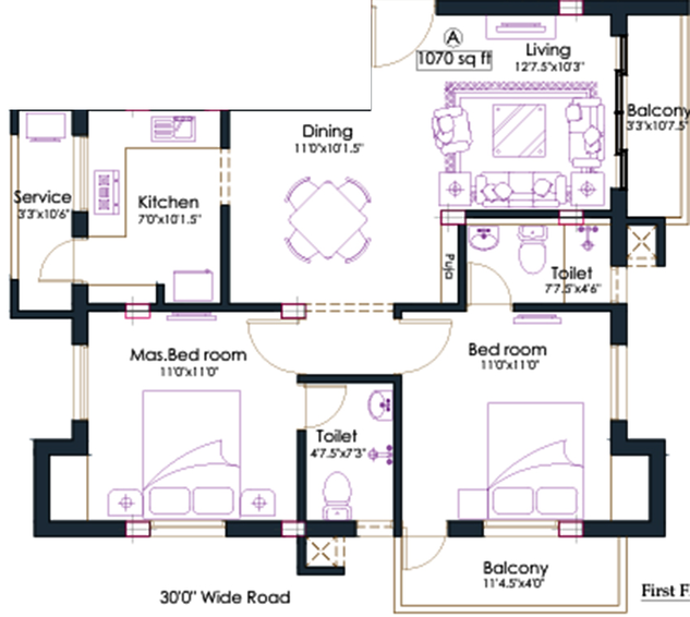 2 BHK Flat in Pushkar Rana Residency in Anna Nagar, Chennai - Image 817542