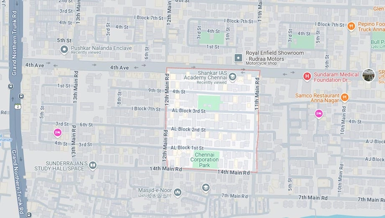Location of Pushkar Rana Residency in Anna Nagar, Chennai - Image 173080