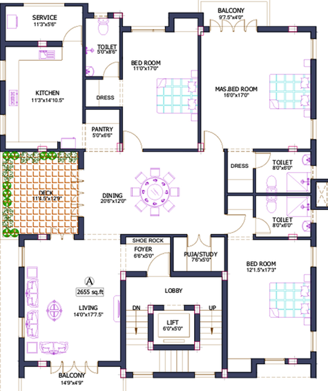 Floor Plan of Pushkar Shree Mithila in Nungambakkam, Chennai - Image 173098