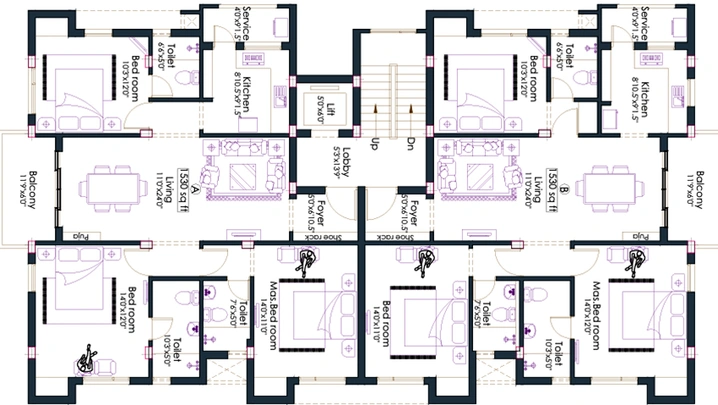Floor Plan of Pushkar Shrinika in Anna Nagar, Chennai - Image 173110
