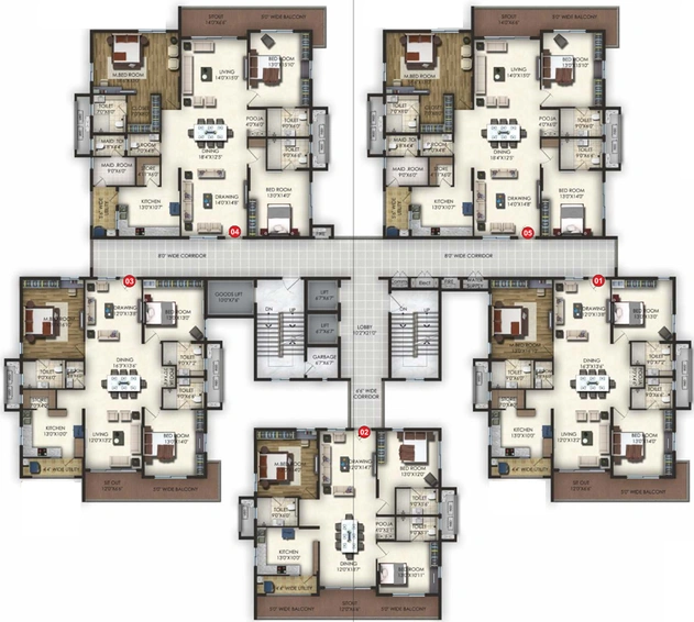 Floor Plan of Trendset Jayabheri Elevate in Kondapur, Hyderabad - Image 115019
