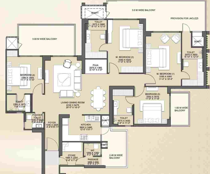 4 BHK Flat in Gaur NYC Residences in Wave City, Ghaziabad - Image 817583