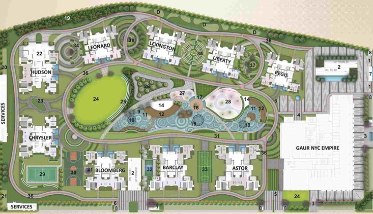 Master Plan of Gaur NYC Residences in Wave City, Ghaziabad - Image 173185