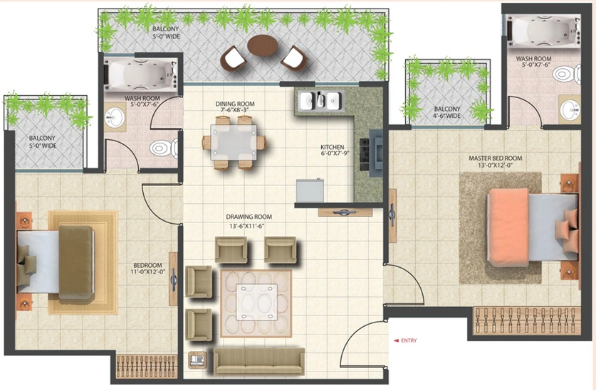 2 BHK Flat in Saya Zenith in Indirapuram, Ghaziabad - Image 817609