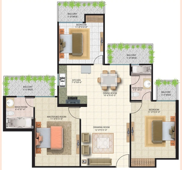 2 BHK Flat in Saya Zenith in Indirapuram, Ghaziabad - Image 817610