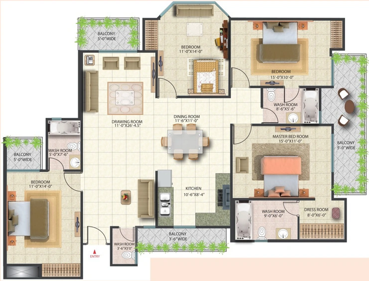 4 BHK Flat in Saya Zenith in Indirapuram, Ghaziabad - Image 817611