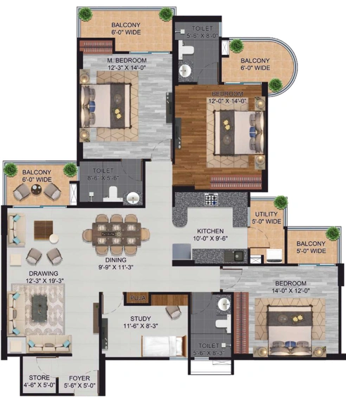 3 BHK Flat in Aegis Symbol Towers in Raj Nagar Extension, Ghaziabad - Image 817617