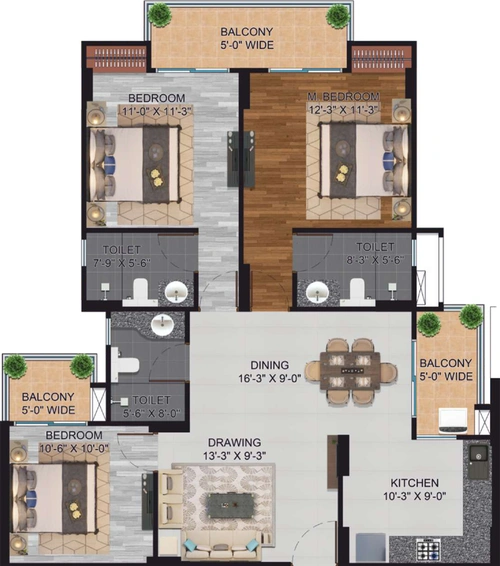 3 BHK Flat in Aegis Symbol Towers in Raj Nagar Extension, Ghaziabad - Image 817616