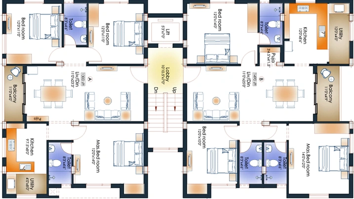 Floor Plan of Pushkar Aaradhana in Anna Nagar, Chennai - Image 173315