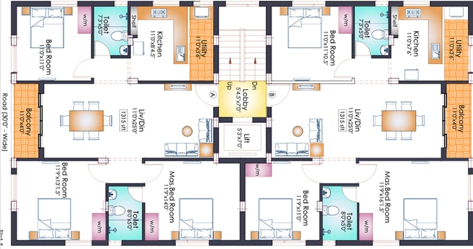 Floor Plan of Pushkar Maple in Anna Nagar, Chennai - Image 173328