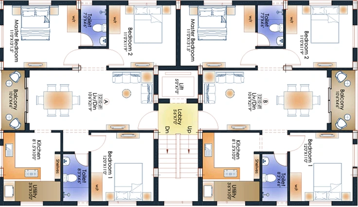 Floor Plan of Pushkar Josy Villa in Anna Nagar, Chennai - Image 173380