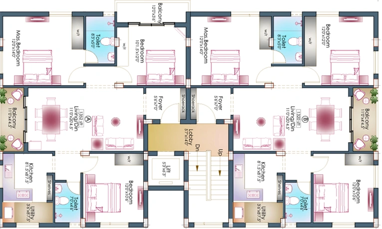 Floor Plan of Pushkar Chinmayi Shanti in Thiruvanmiyur, Chennai - Image 173391