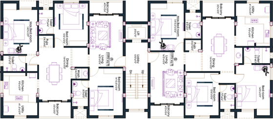 Floor Plan of Pushkar Pearl in Anna Nagar, Chennai - Image 173406