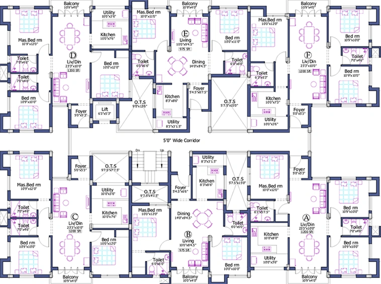 Floor Plan of Pushkar Sree Lakshmi Ganapathy Enclave in Korattur, Chennai - Image 173413