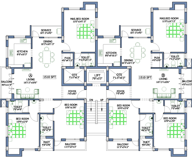 Floor Plan of Pushkar Sanskriti in Anna Nagar, Chennai - Image 173426
