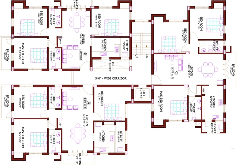 Floor Plan of Pushkar Swastik Square in Korattur, Chennai - Image 173433