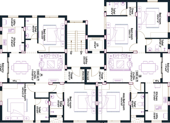 Floor Plan of Pushkar Madhavi in Aminjikarai, Chennai - Image 173468