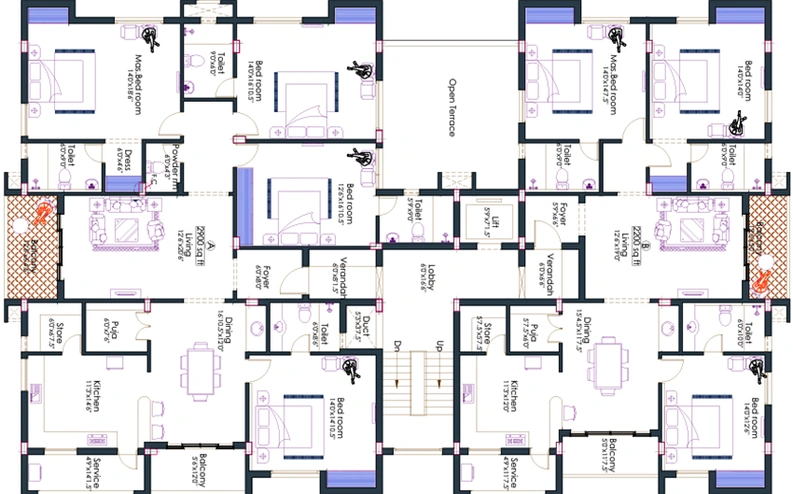 Floor Plan of Pushkar Narayana Nilaya in Gopalapuram, Chennai - Image 173497