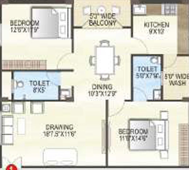 2 BHK Flat in Trishala The Life in Hitech City, Hyderabad - Image 748744