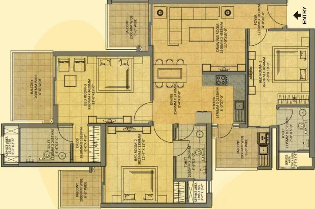 3 BHK Flat in Gaur Saundaryam in Techzone 4, Greater Noida - Image 817707