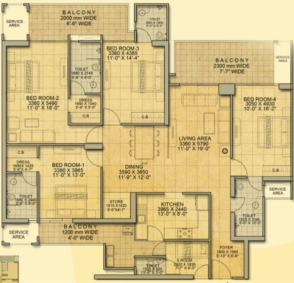 4 BHK Flat in Gaur Saundaryam in Techzone 4, Greater Noida - Image 817709