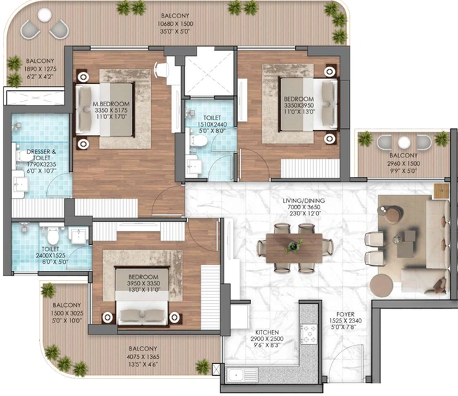 3 BHK Flat in Mahagun My Laagoon in Sector 12, Greater Noida - Image 817710