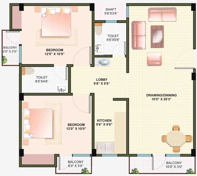 2 BHK Flat in Daniya Azad Residency in Lakhnawali, Greater Noida - Image 817773