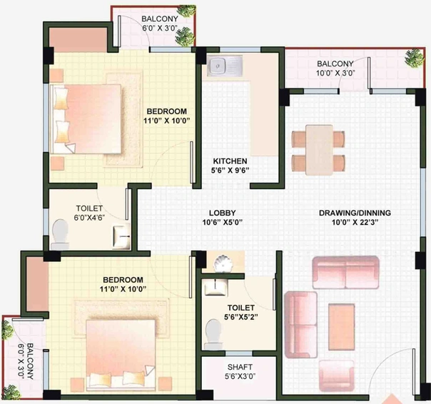 2 BHK Flat in Daniya Azad Residency in Lakhnawali, Greater Noida - Image 817772