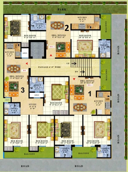 Floor Plan of APS Crystal Homes in Shahberi, Greater Noida - Image 173802