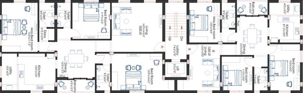 Floor Plan of Pushkar Radhesh in Teynampet, Chennai - Image 173851