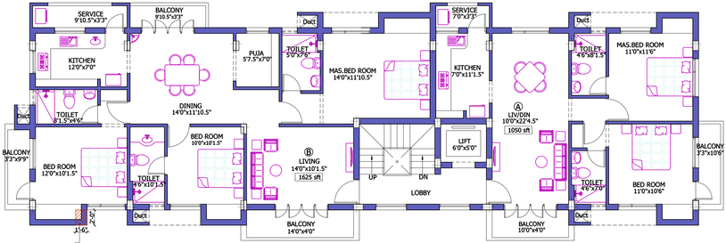 Floor Plan of Pushkar Anugraham in Anna Nagar, Chennai - Image 173898