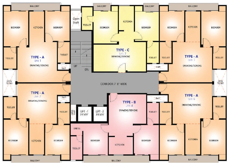Floor Plan of Galaxy One in Sector 45, Noida - Image 173933
