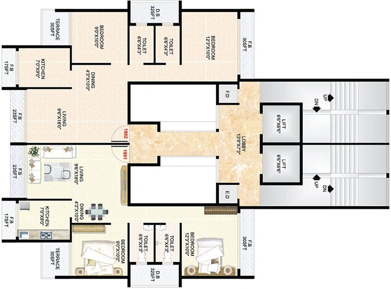Floor Plan of Sanskriti Rovio in Dronagiri, Navi Mumbai - Image 174082