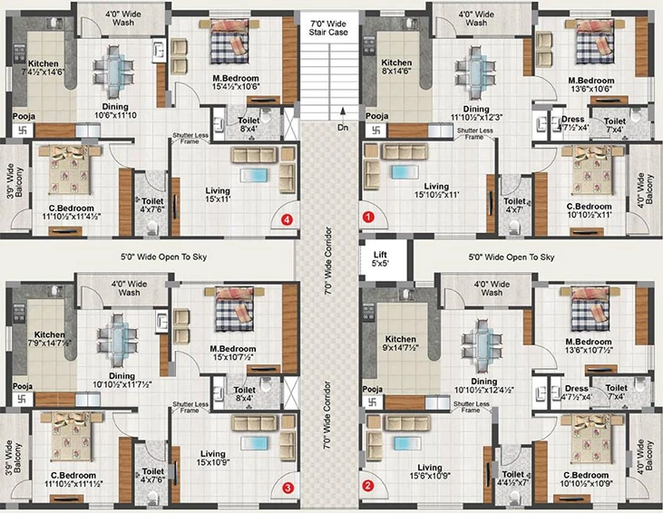 Floor Plan of Abode Aahladham in Nallagandla, Hyderabad - Image 174128