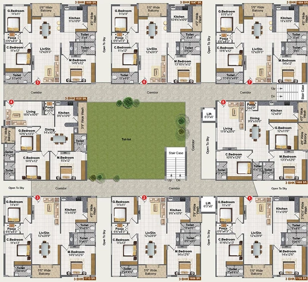 Floor Plan of Abode Abhishekam in Nallagandla, Hyderabad - Image 174135