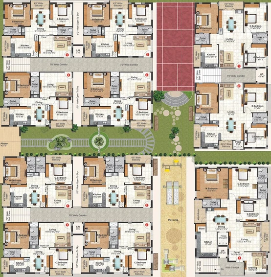 Floor Plan of Abode Anandam in Nallagandla, Hyderabad - Image 174142