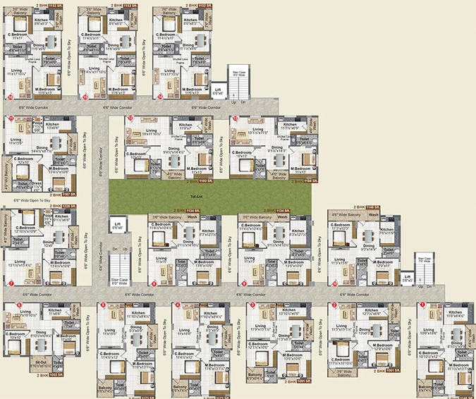Floor Plan of Abode KNR Residency in Ameenpur, Hyderabad - Image 174148