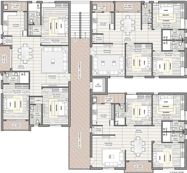 Floor Plan of Ananda Eucalyptus in Alkapur, Hyderabad - Image 174155