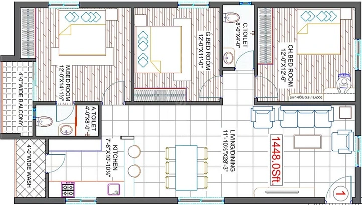3 BHK Flat in Ananda Urbansdale in Alkapur, Hyderabad - Image 817899
