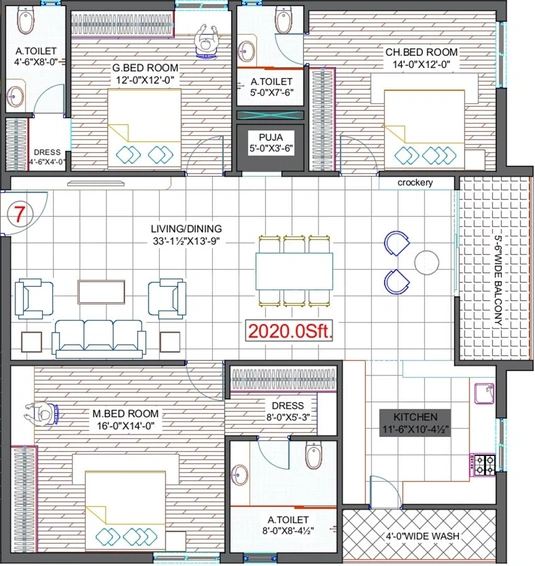3 BHK Flat in Ananda Urbansdale in Alkapur, Hyderabad - Image 817902