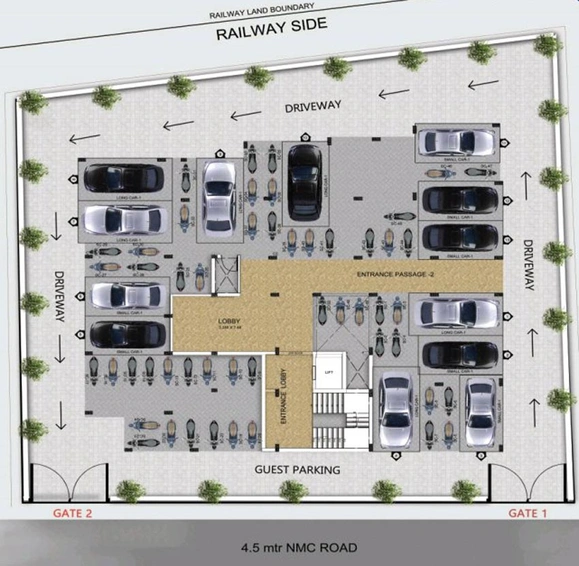 Master Plan of Ashray Apartments in Punjabi Line, Nagpur - Image 114948