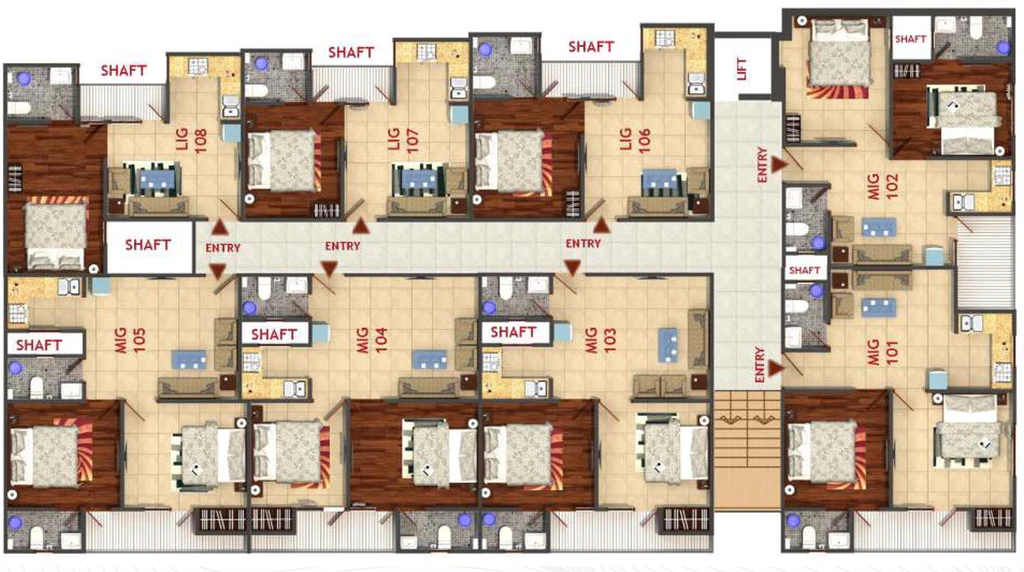 Floor Plan of Radhey Krishna Apartment in Sector 70, Noida - Image 174186