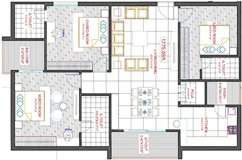 3 BHK Flat in Aryamitra Ferndale in Manikonda, Hyderabad - Image 817929