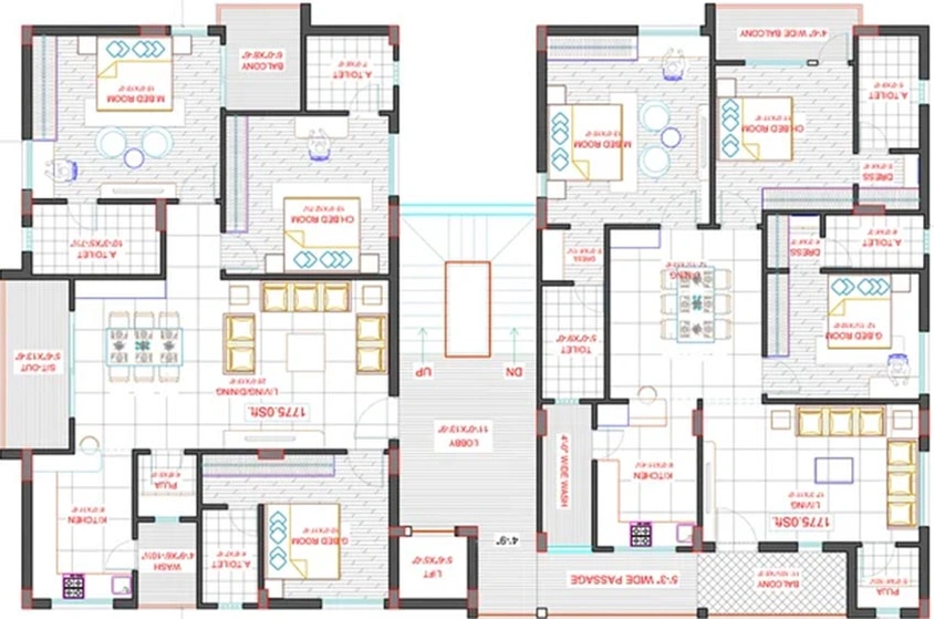 Floor Plan of Aryamitra Ferndale in Manikonda, Hyderabad - Image 174246